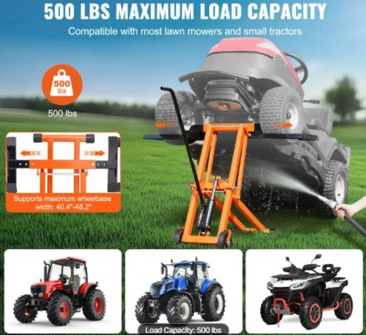Lawn Mower Lift with Hydraulic Jack,500 Lbs Weight - Image 2