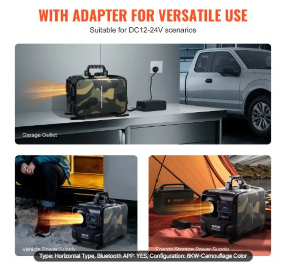 5-8KW Diesel Heater, 12V/24V All in One Diesel Air - Image 2