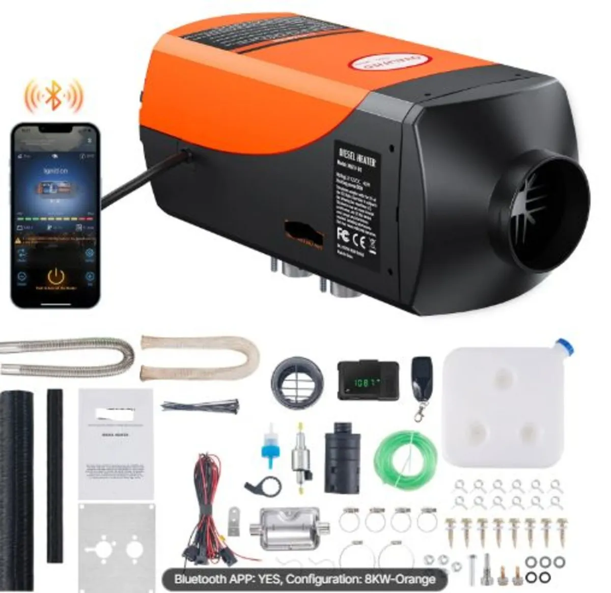 Bluetooth App Control Diesel Air Heater,12V 5-8KW - Image 1