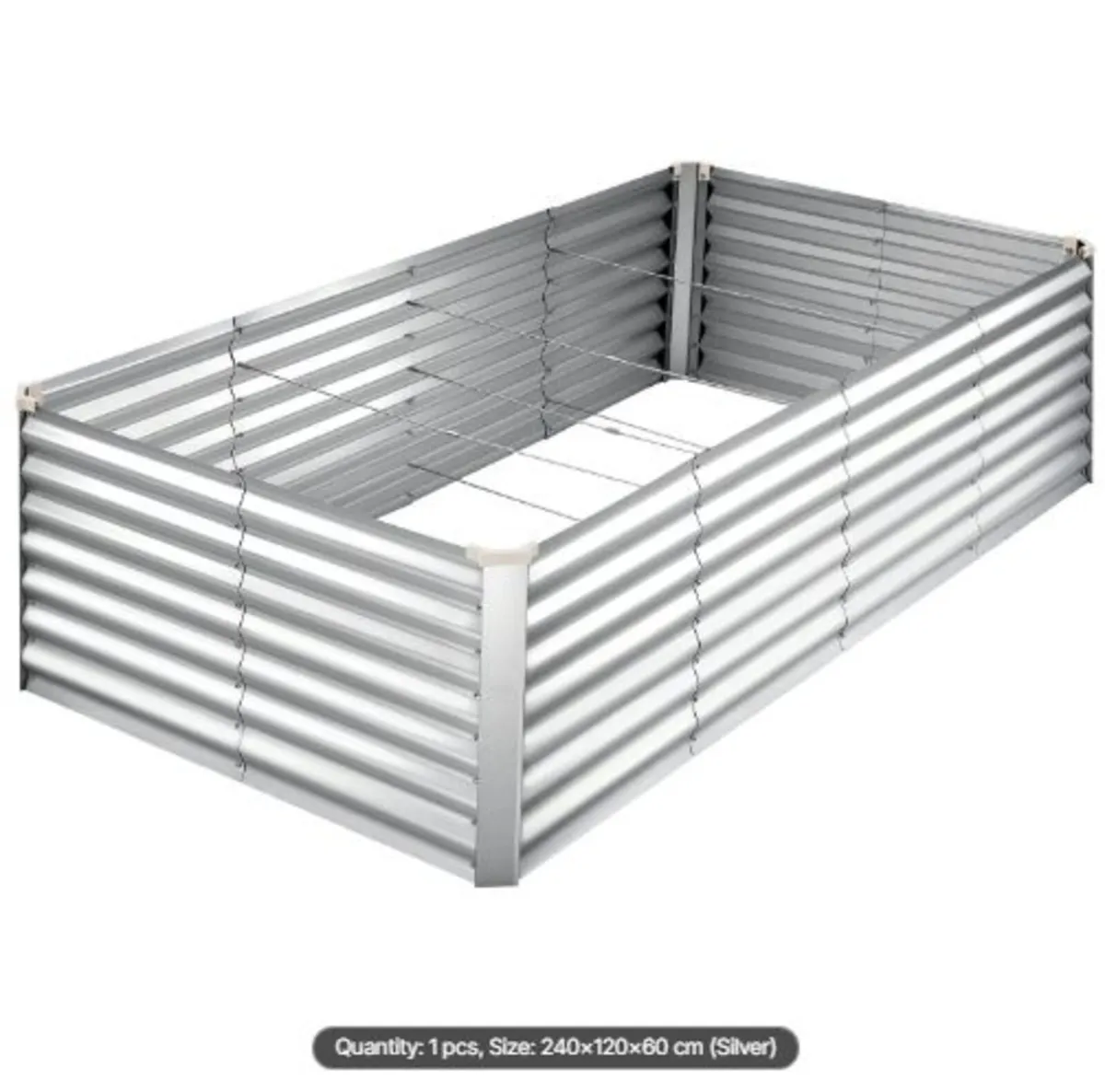 Galvanized Raised Garden Bed, 2400 x 1200 x 620 mm - Image 4