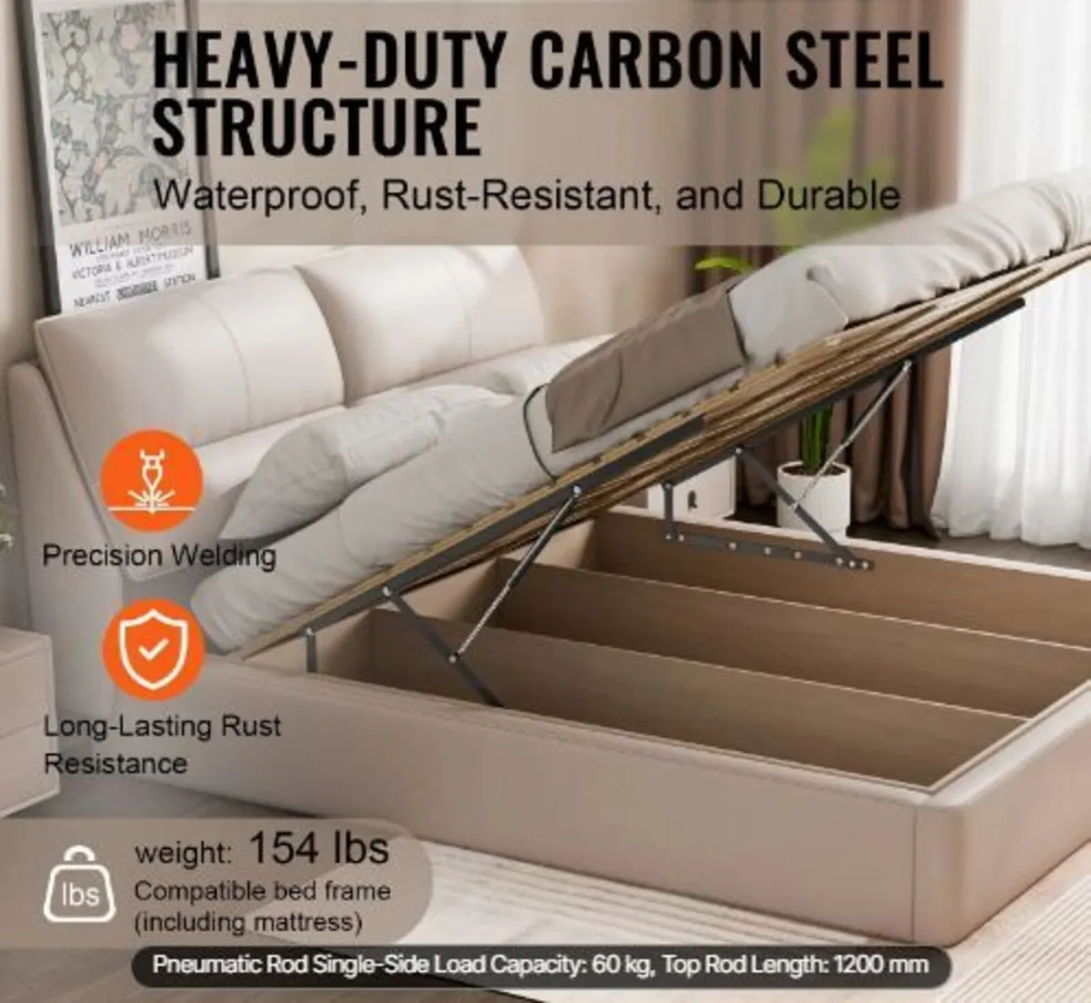 Bed Lift, 59x71 in Compatible Bed Size 154 lbs - Image 2