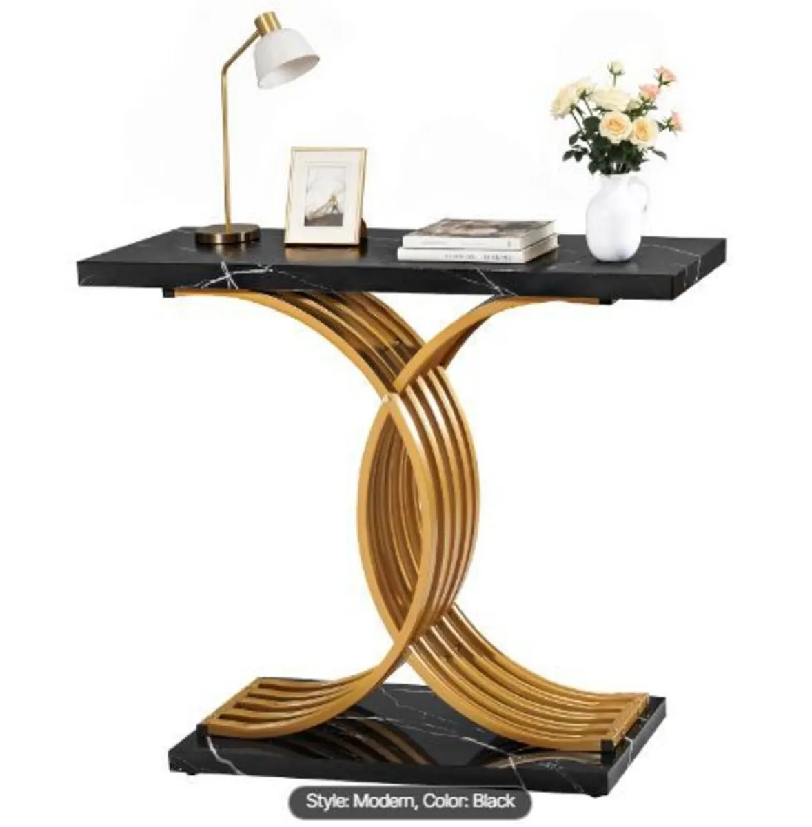 100 cm Gold Console Table, Modern Desk - Image 4