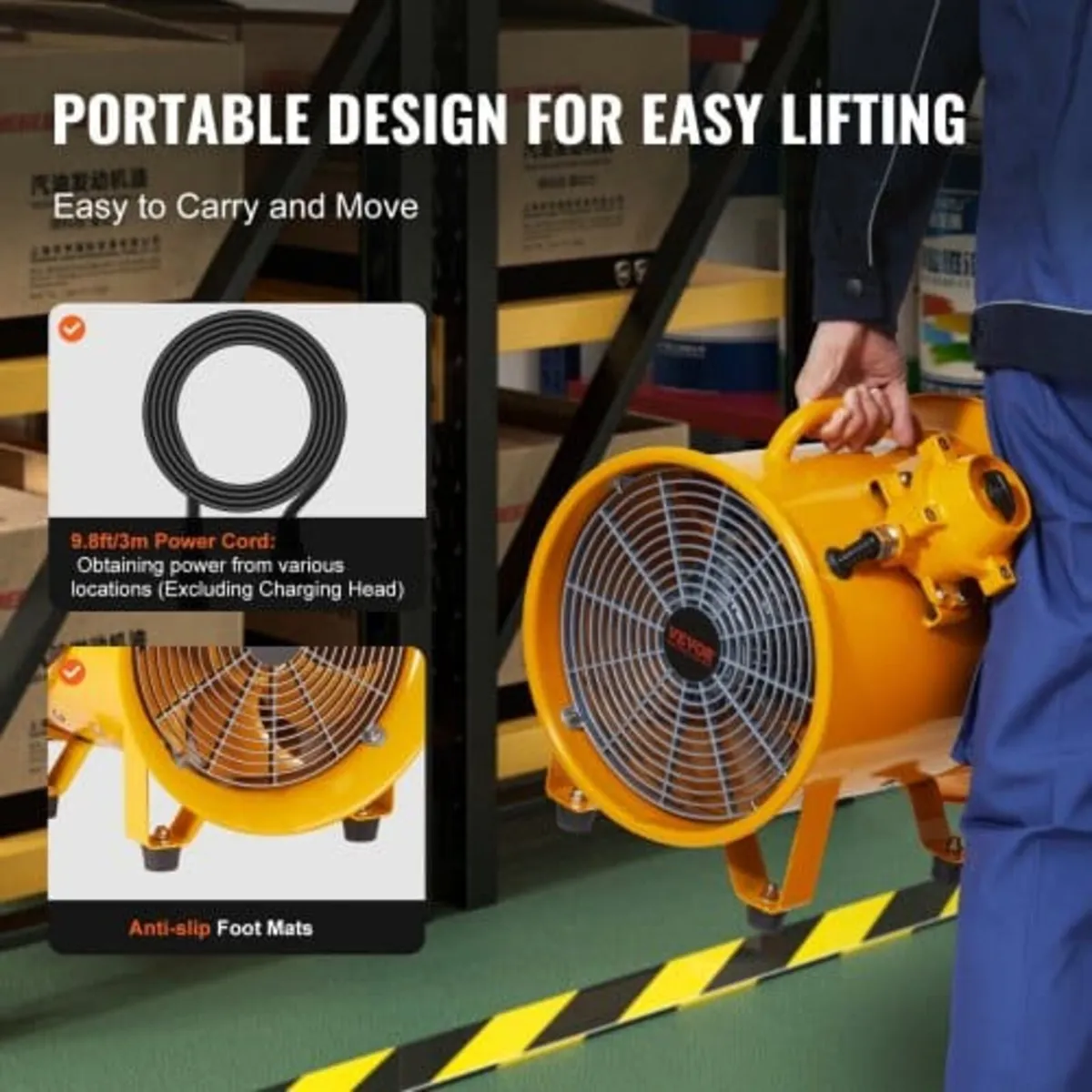 Portable Ventilator, 304.8mm Heavy Duty Cylinder F - Image 3