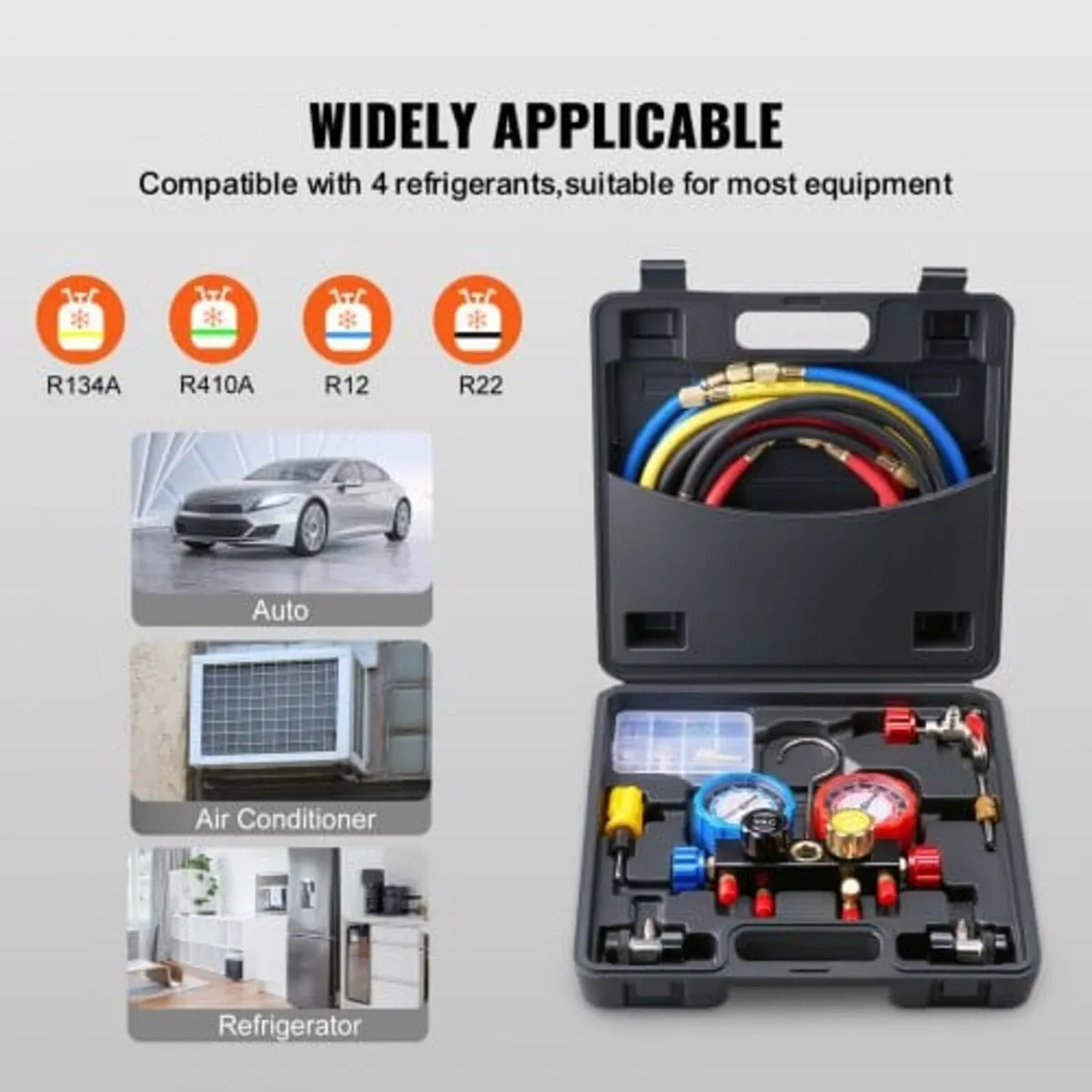 4 Way AC Gauge - AC Manifold Gauge Set for R134A R - Image 2