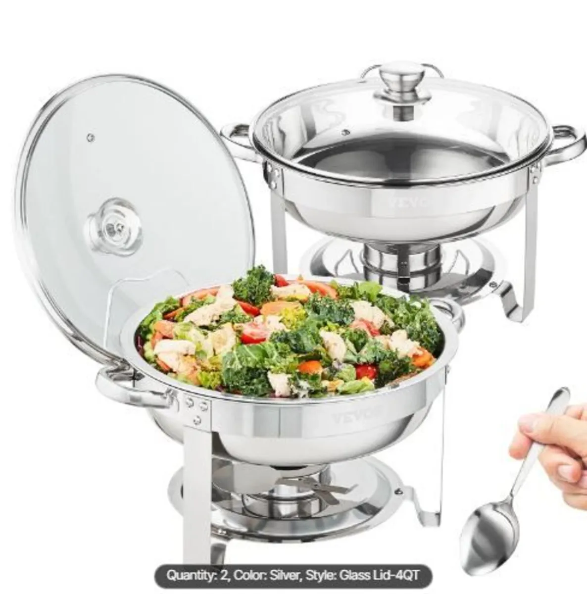 2-Pack Round Chafing Dish Set - Image 1