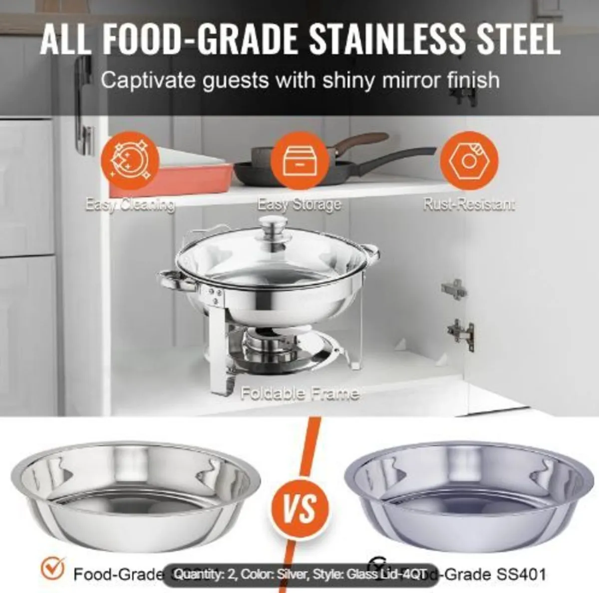 2-Pack Round Chafing Dish Set - Image 4