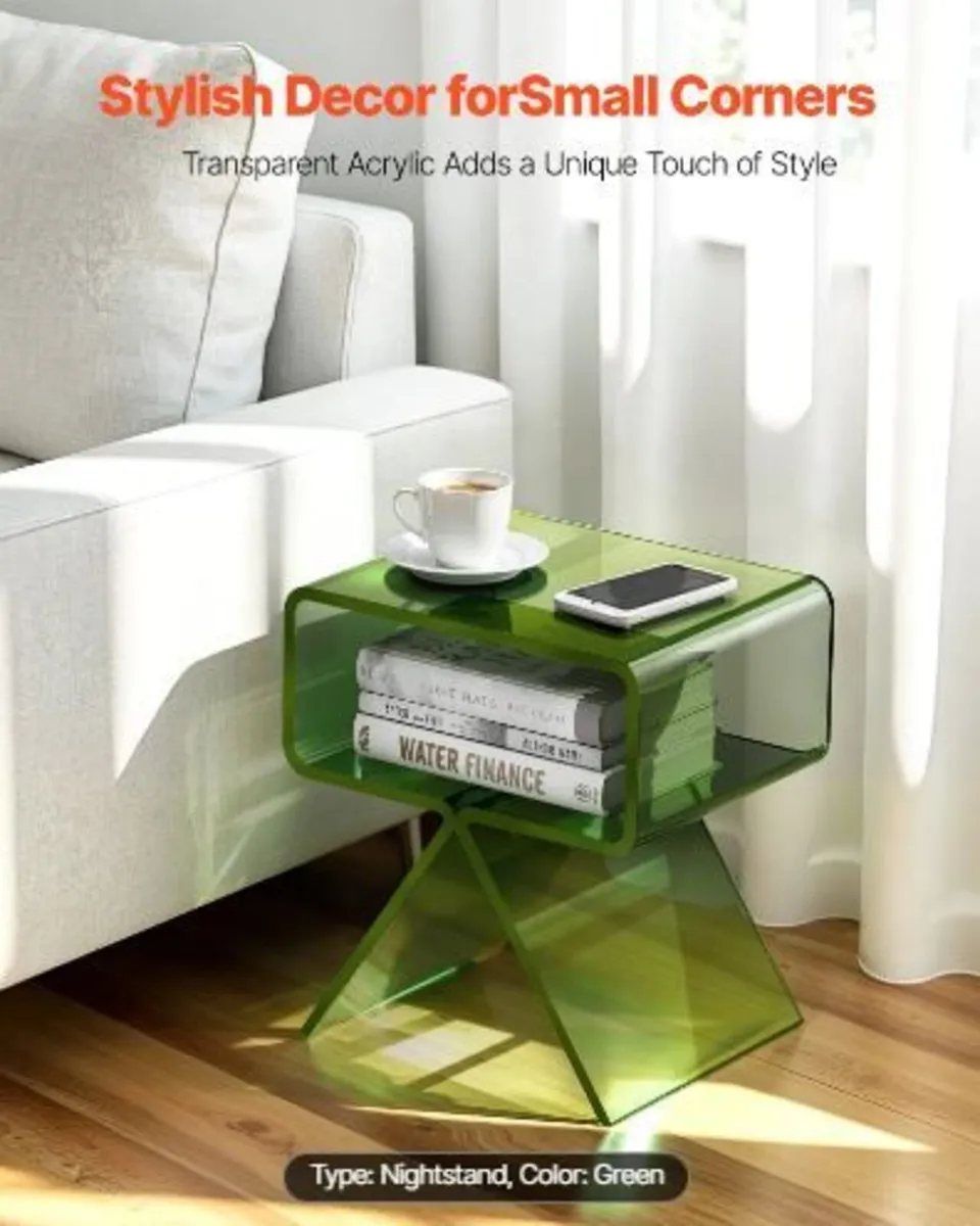Acrylic Nightstand Side Table - Image 1