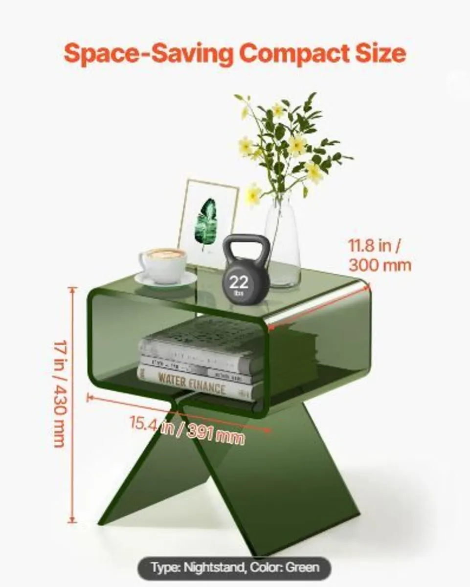 Acrylic Nightstand Side Table - Image 2