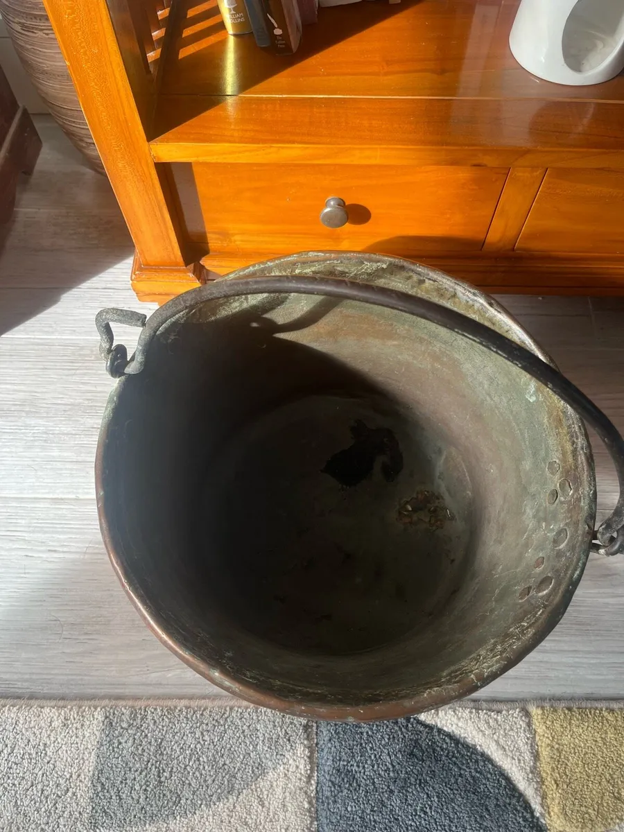 Antique Copper Log Bucket - Image 3