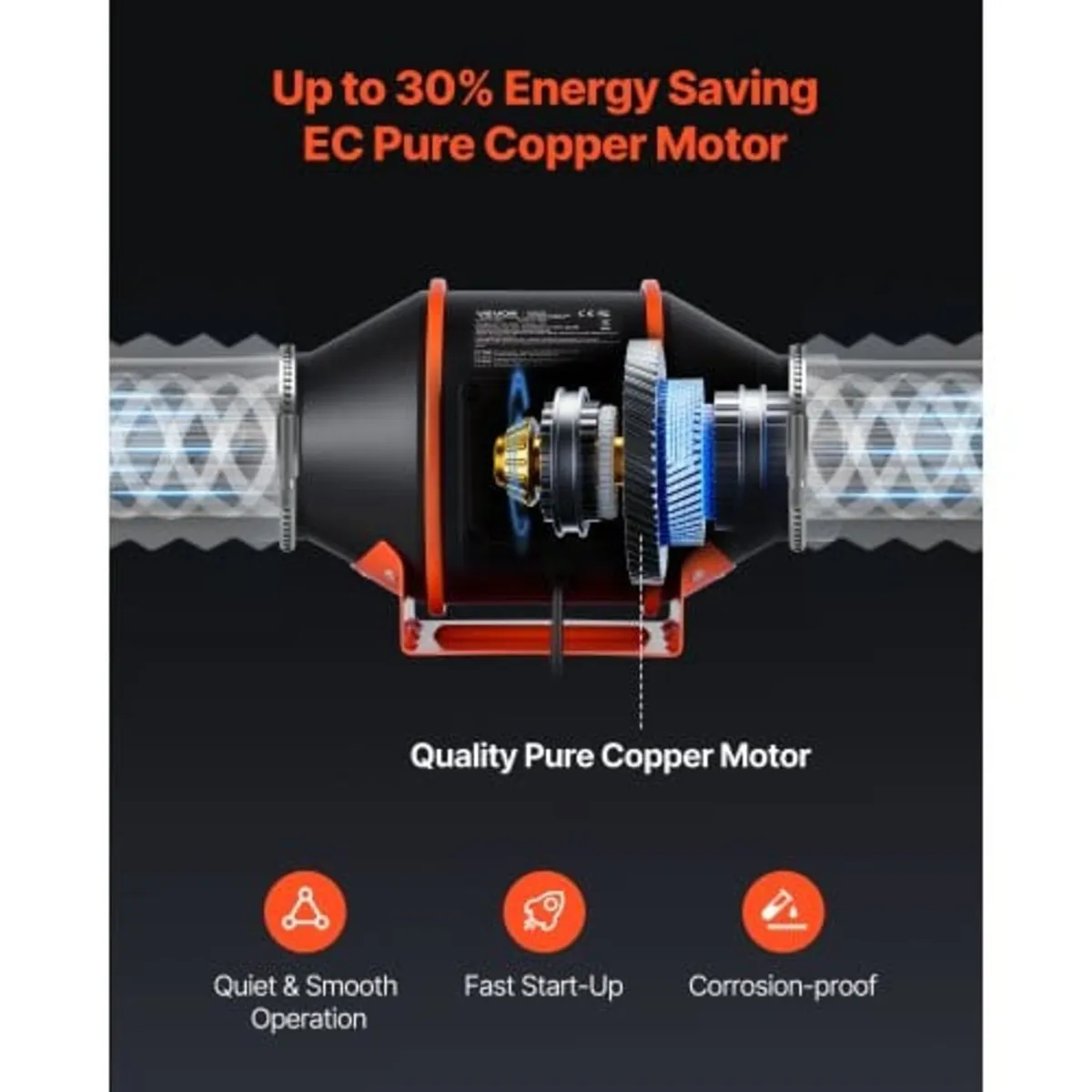 Inline Duct Fan Kit Carbon Filter, 349 m³/h 101.6 - Image 3