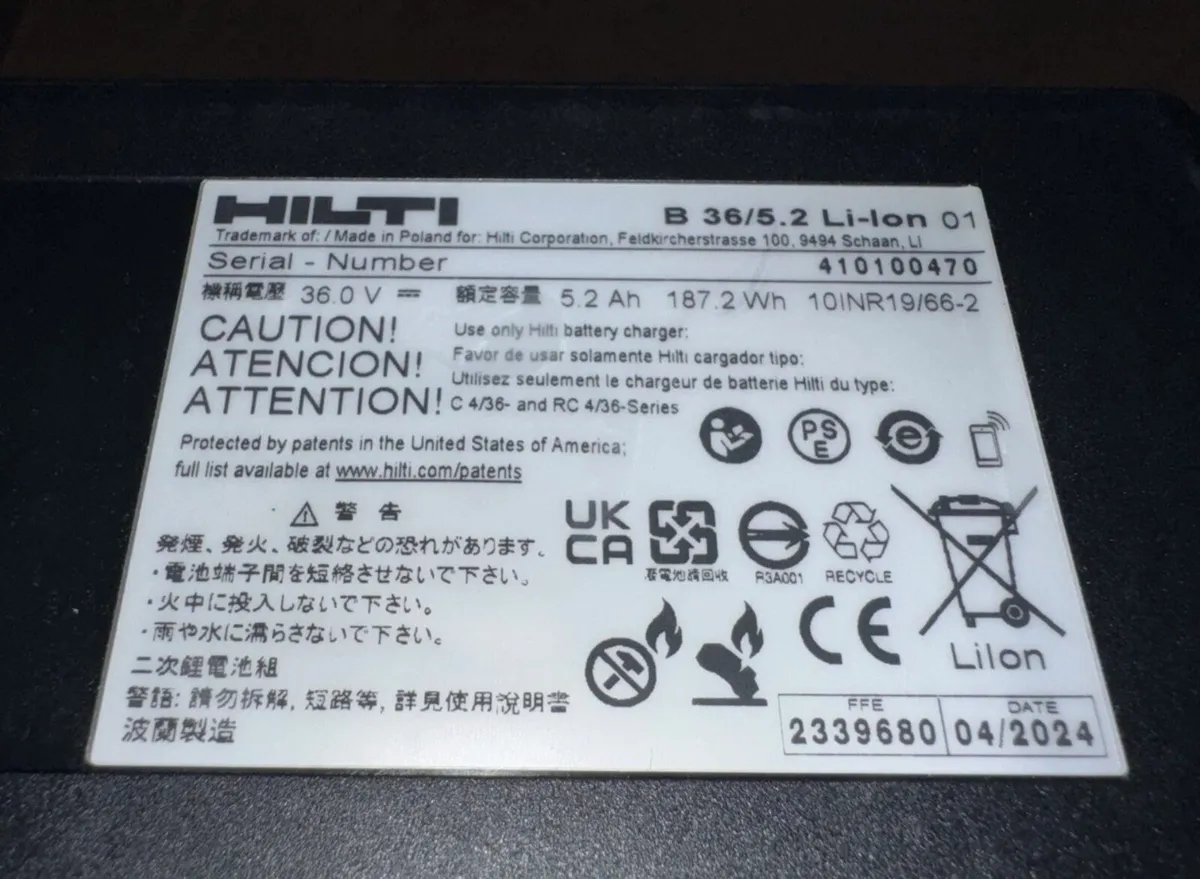 Hilti B36 5.2AH 04/2024 - Image 2