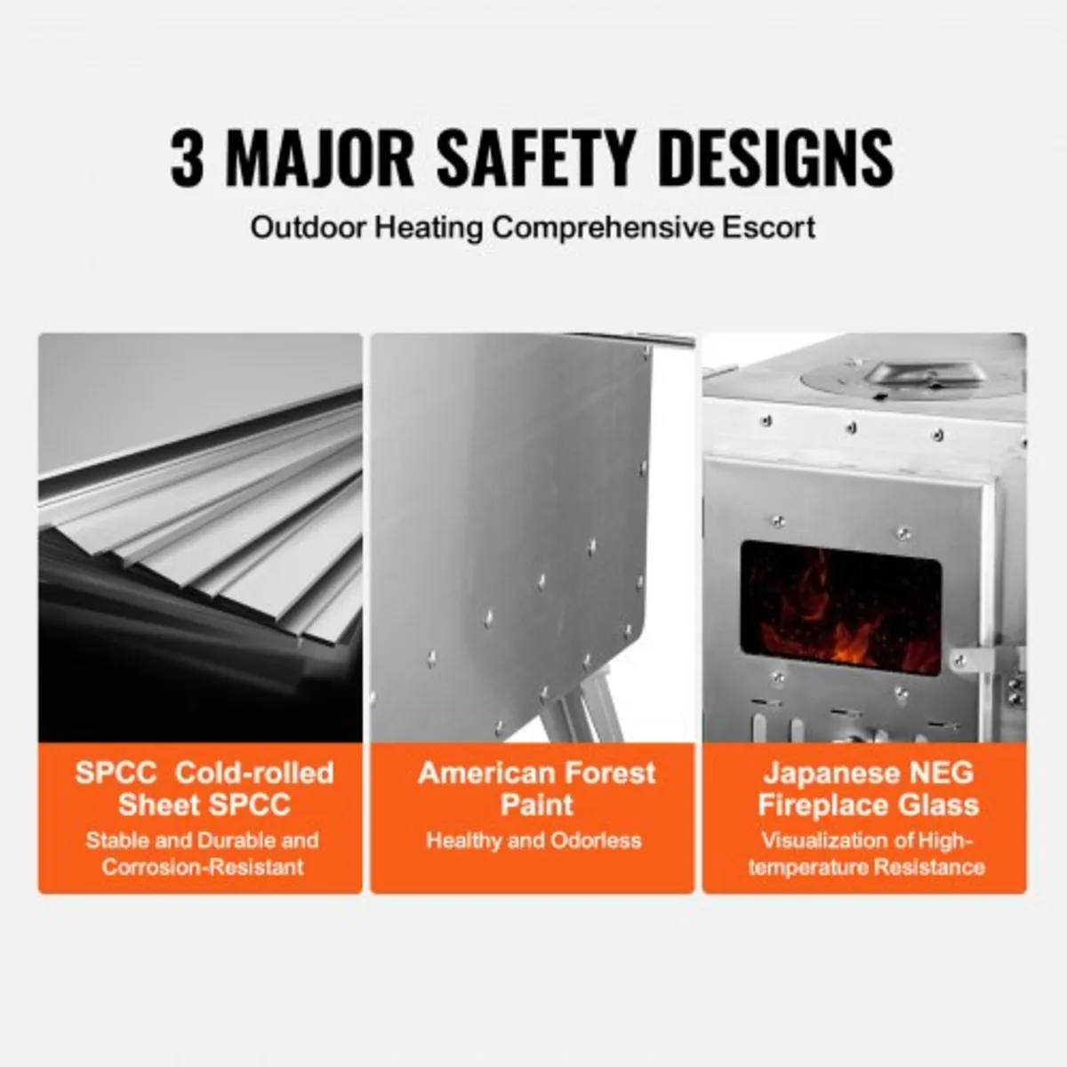 Wood Stove, 218.44 cm, Stainless Steel Camping Ten - Image 4