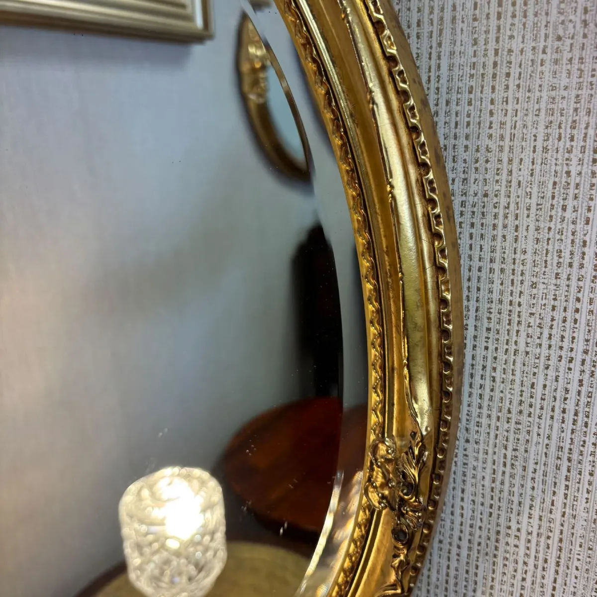 Fabulous ornate gilt oval shaped wall mirror - Image 2