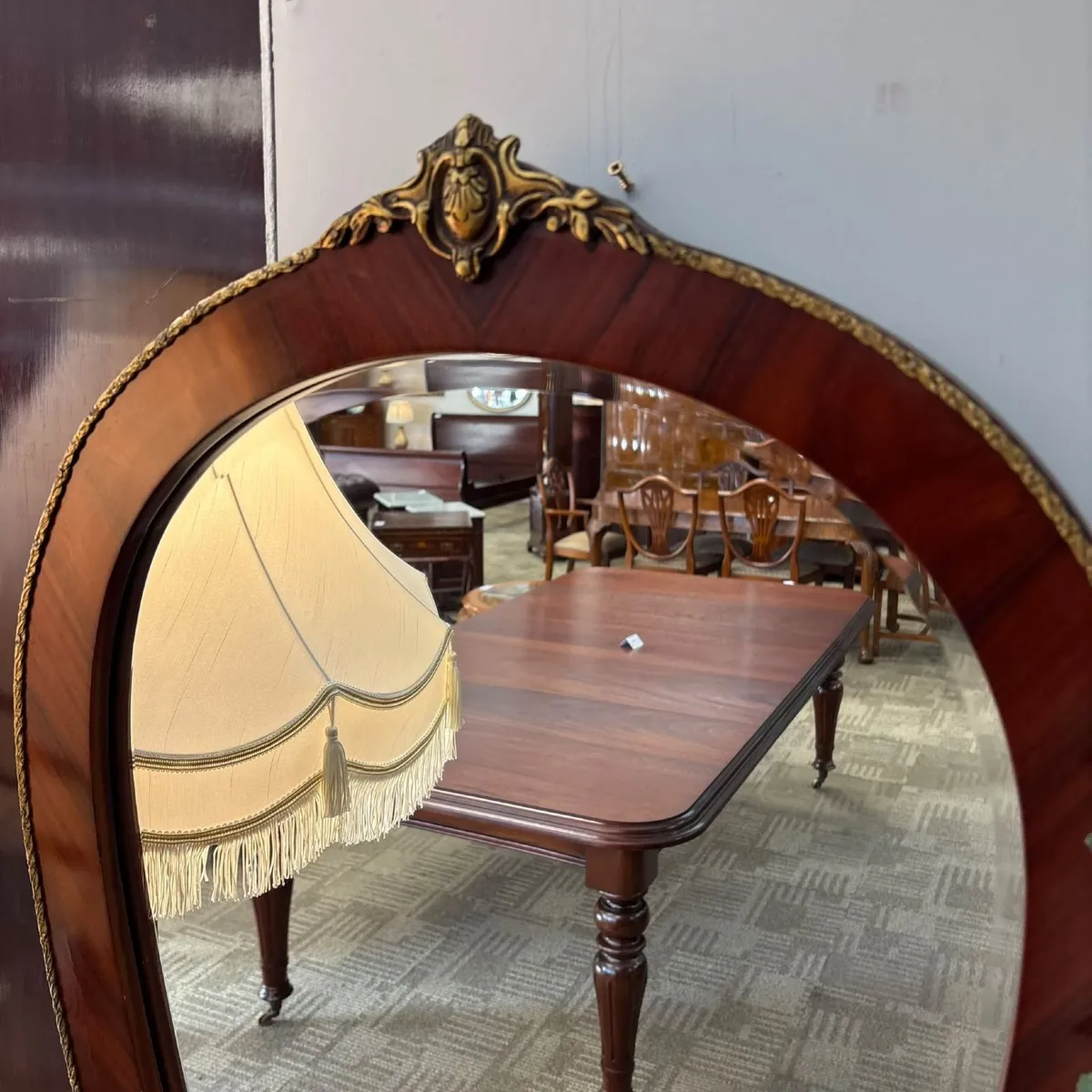 French style inlaid walnut bombay shaped tier tabl - Image 3