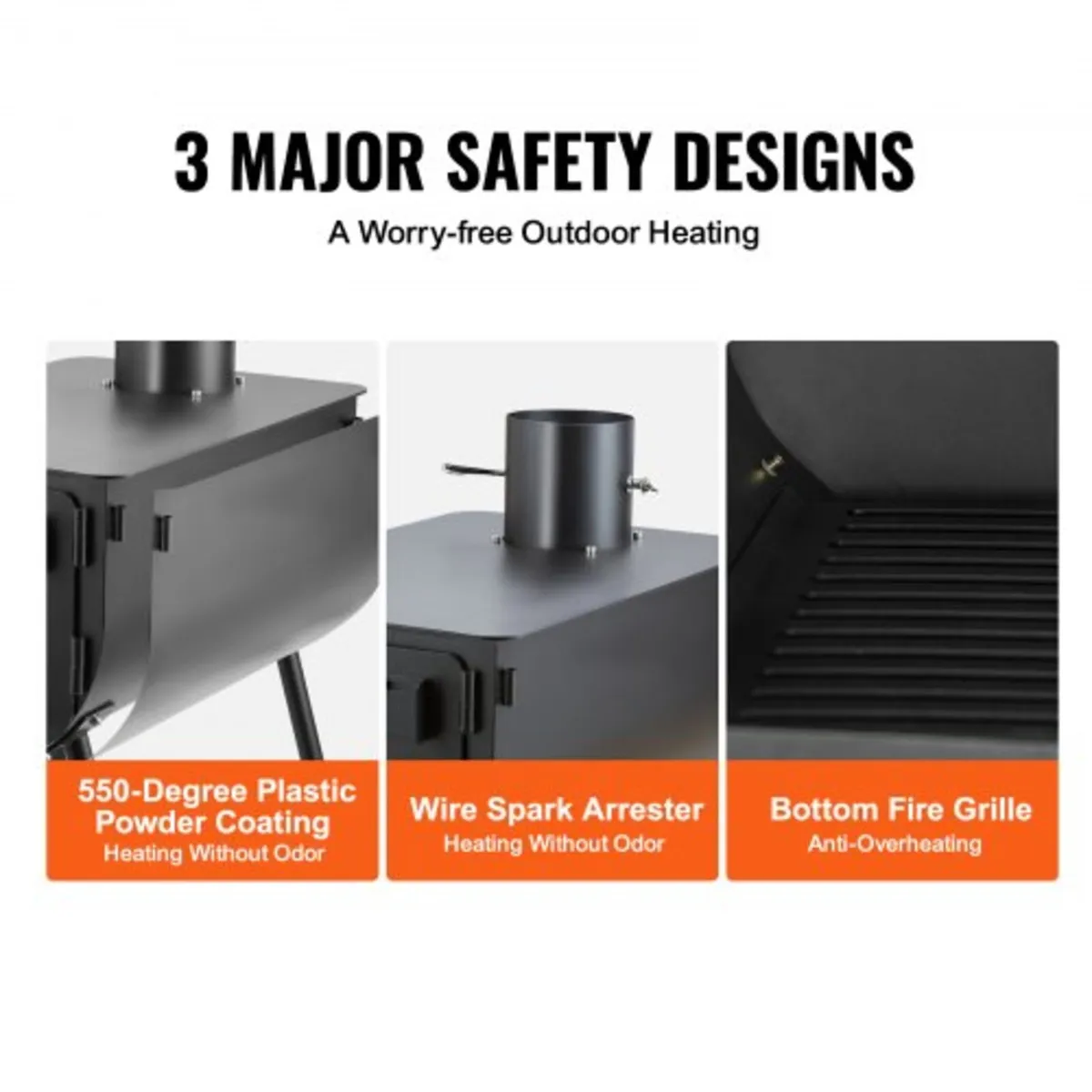 Wood Stove, 3 m, Alloy Steel Camping Tent Stove, P - Image 4