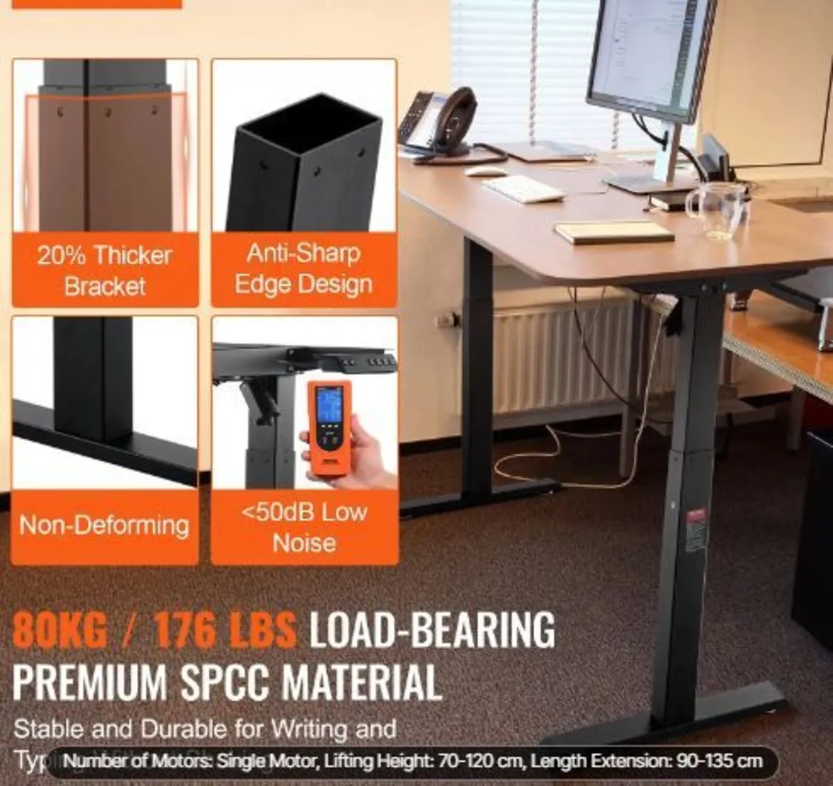 Electric Standing Desk Frame Adjustable 70-117 cm - Image 2