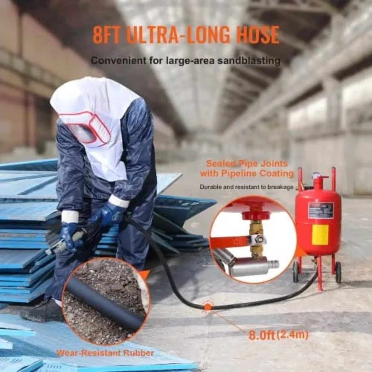 10Gal/40L Sandblaster Equipped with Nozzle Shut-Of - Image 4