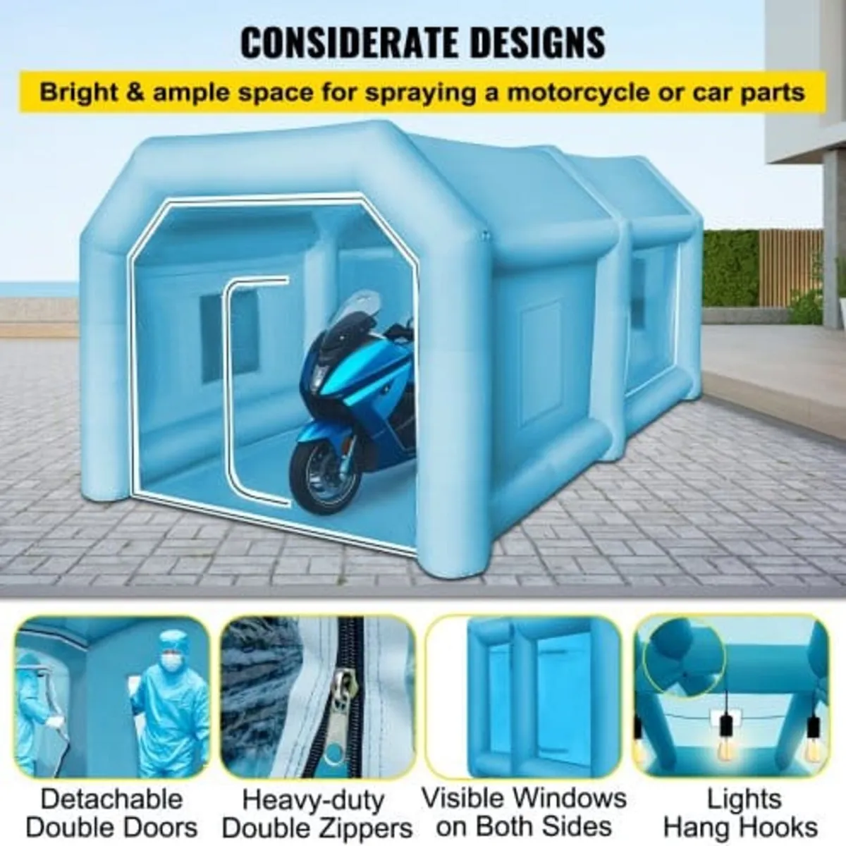 Inflatable Tent, 13 x 8 x 7 ft Inflatable Spray Bo - Image 2