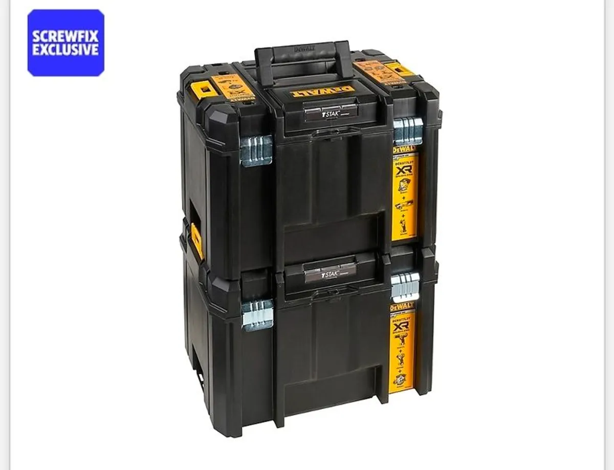 Dewalt 6pc 18v Tstak kit and Tstak FM radio - Image 2
