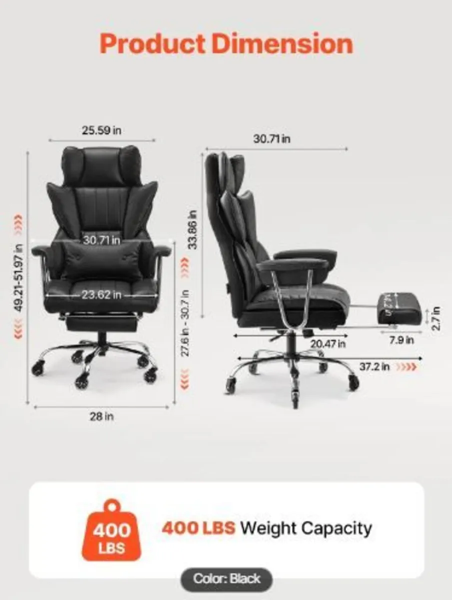 Executive Office Chair, High Back Chair - Image 4