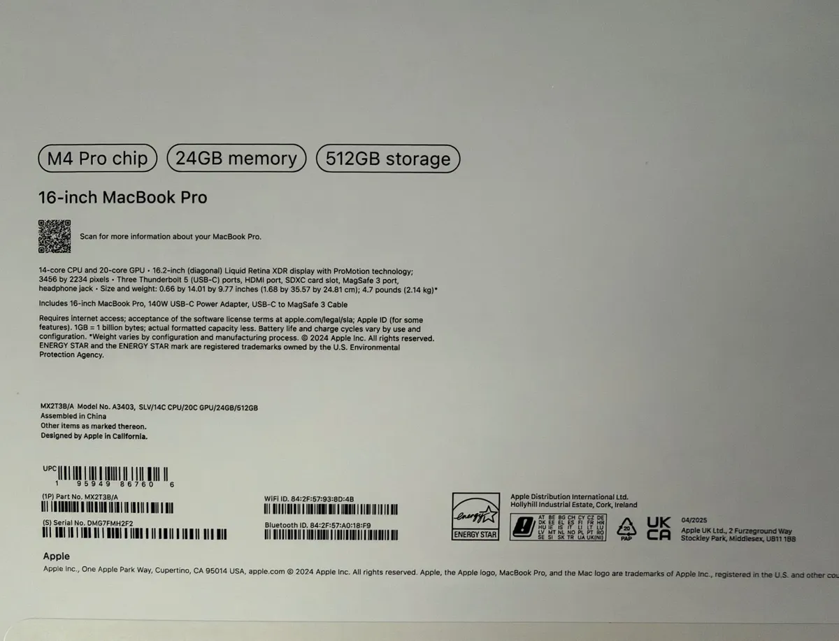 Apple MacBook Pro 16.2" M4 Pro 24GB 512GB Silver - Image 4