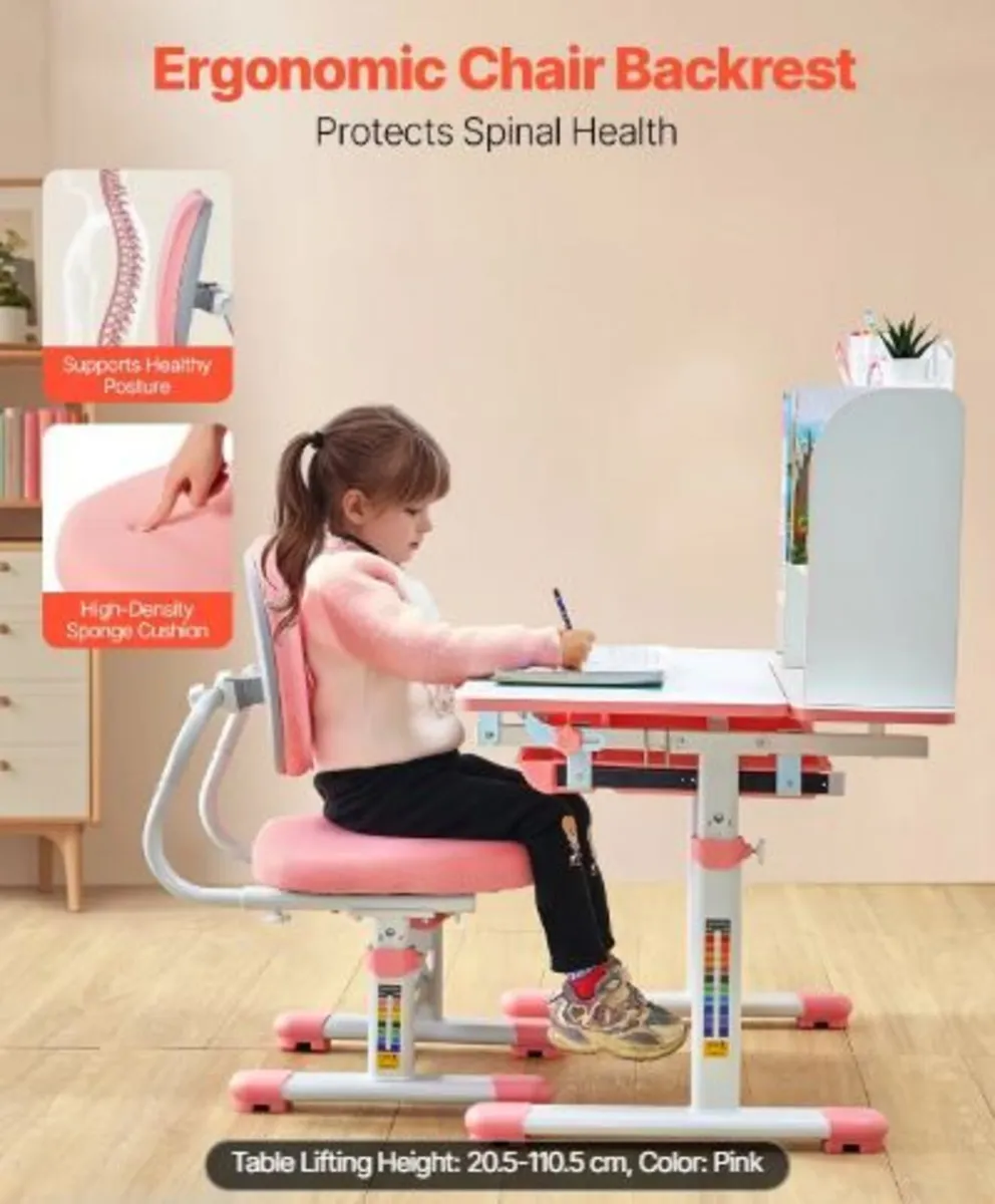 Kids Study Chair and Desk Set - Image 3