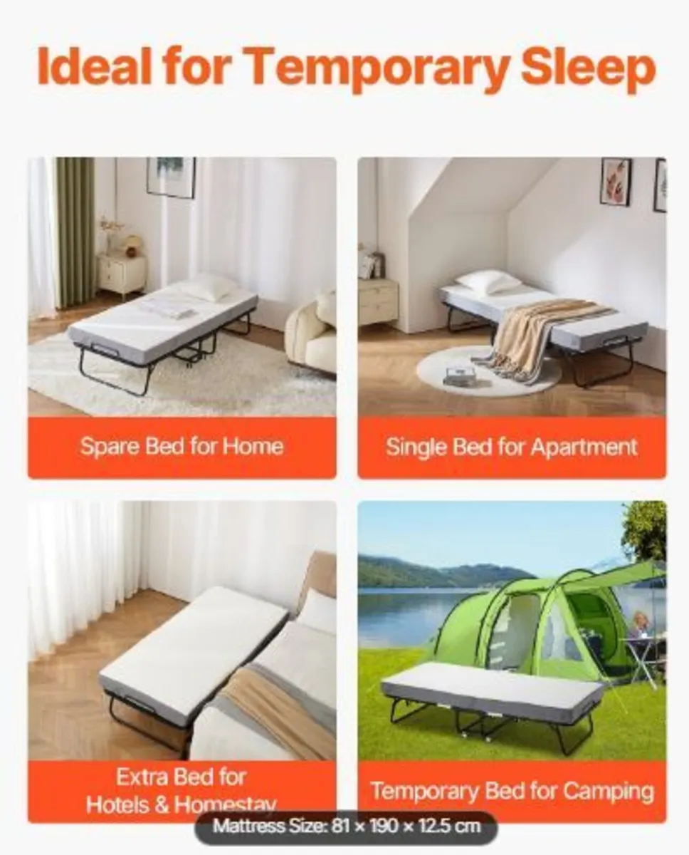 Rollaway Bed, 31 in x 75 in Folding Bed - Image 4