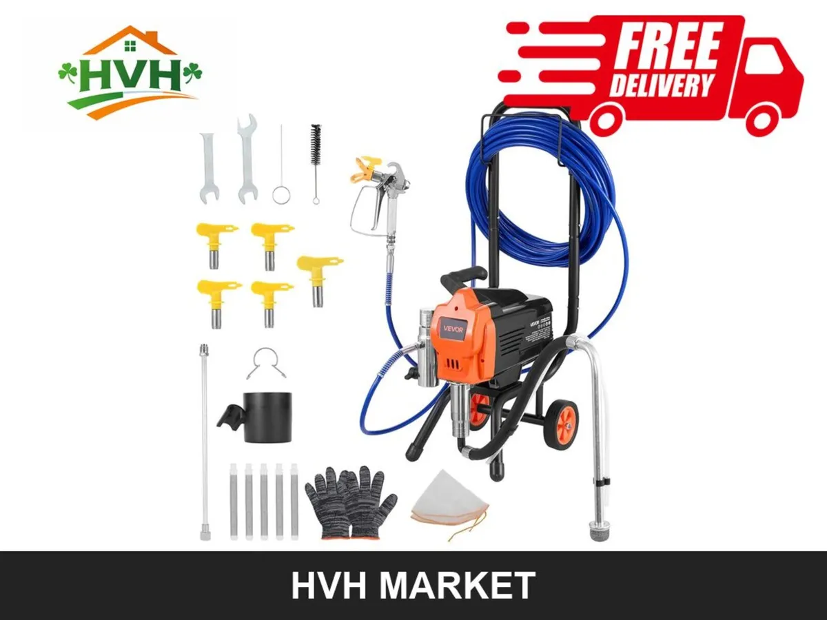 1500W Airless Paint Sprayer with Cart - Image 4