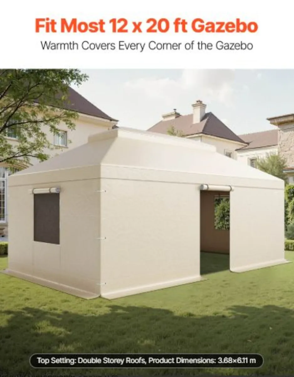 Winter Gazebo Cover Fits 3.66 x 6.10m Hardtop - Image 3