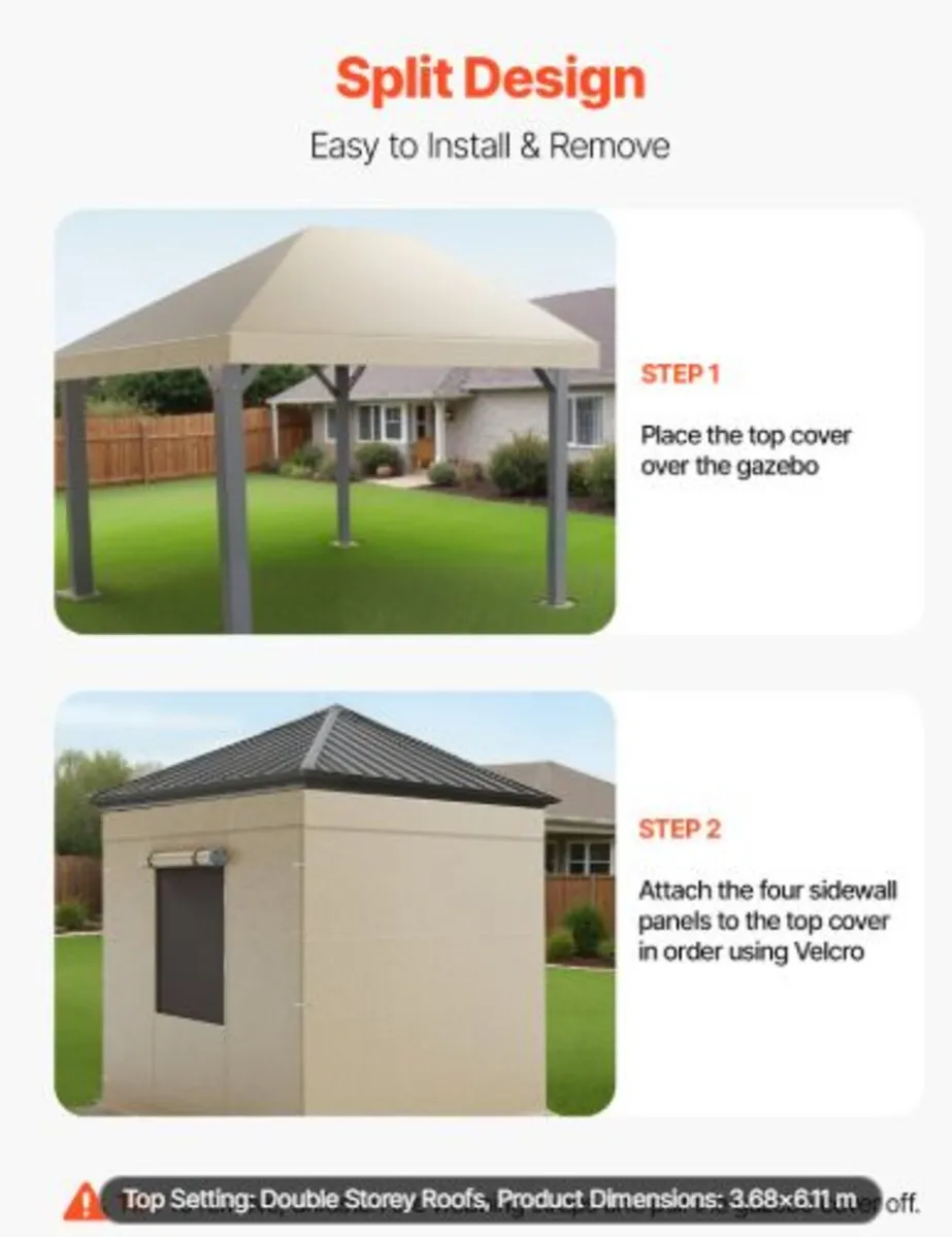 Winter Gazebo Cover Fits 3.66 x 6.10m Hardtop - Image 4