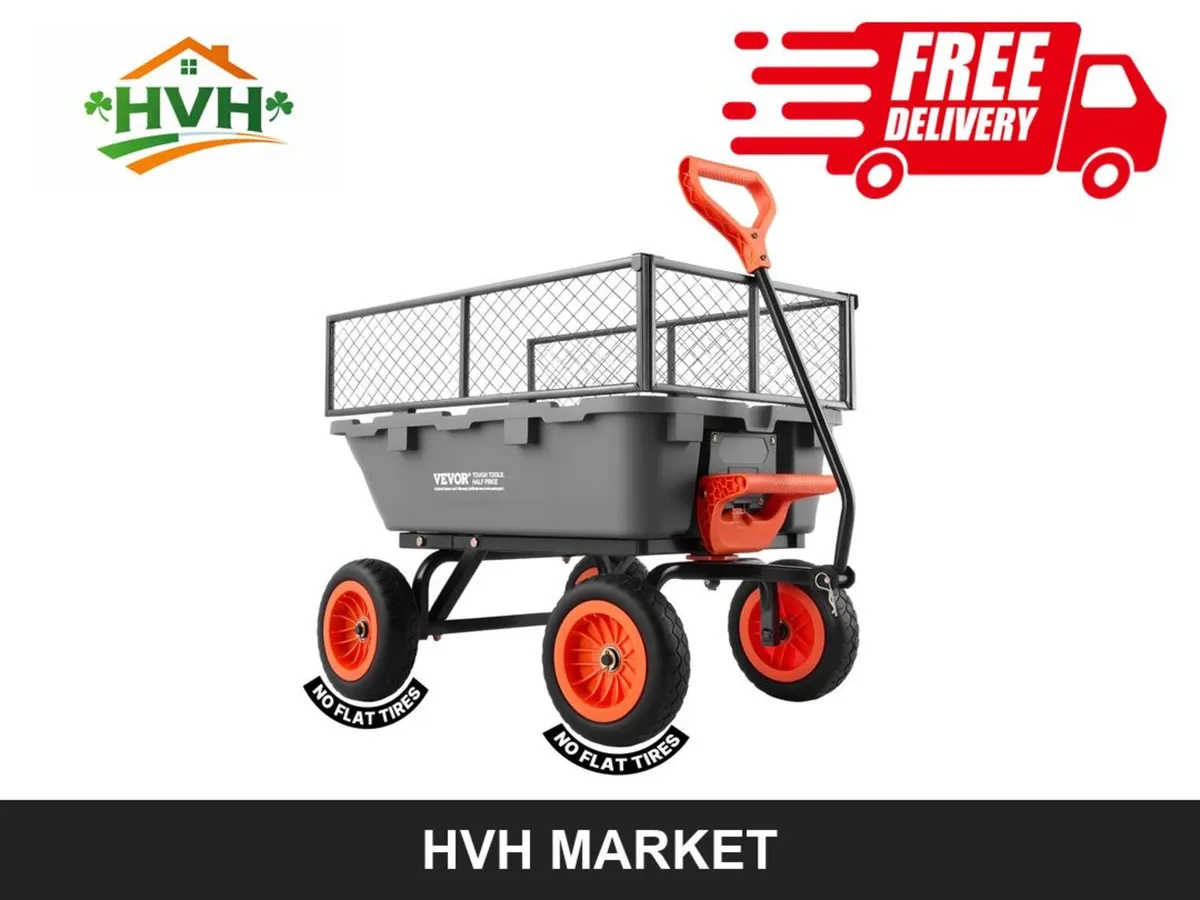 Garden Dump Cart 362kg with Fence - Image 4