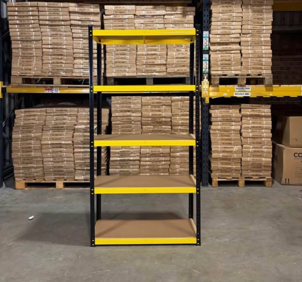 Heavy Duty 5 Tier Shelving – Black & Yellow (175KG - Image 4
