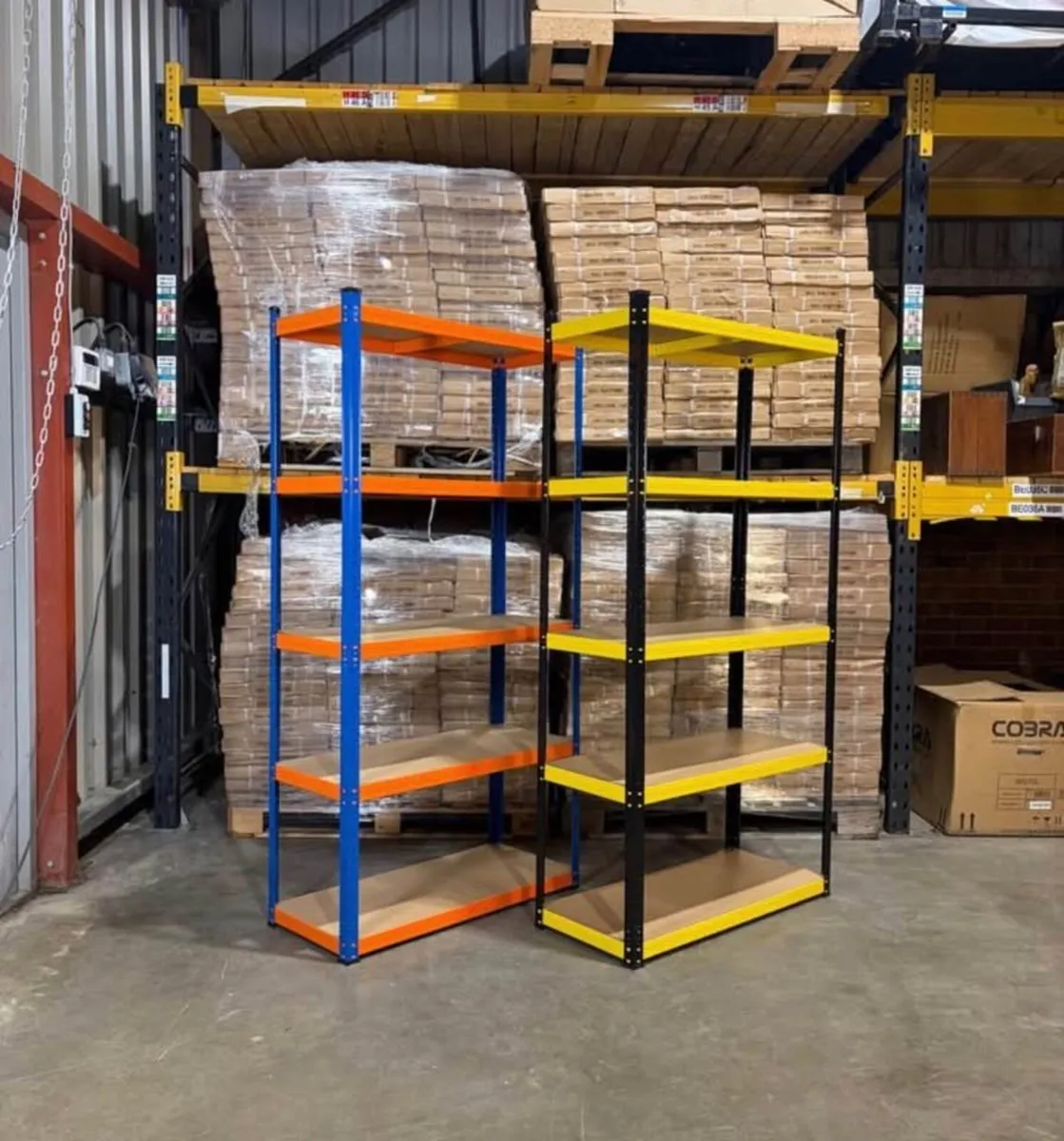 Heavy Duty 5 Tier Shelving – Black & Yellow (175KG - Image 2