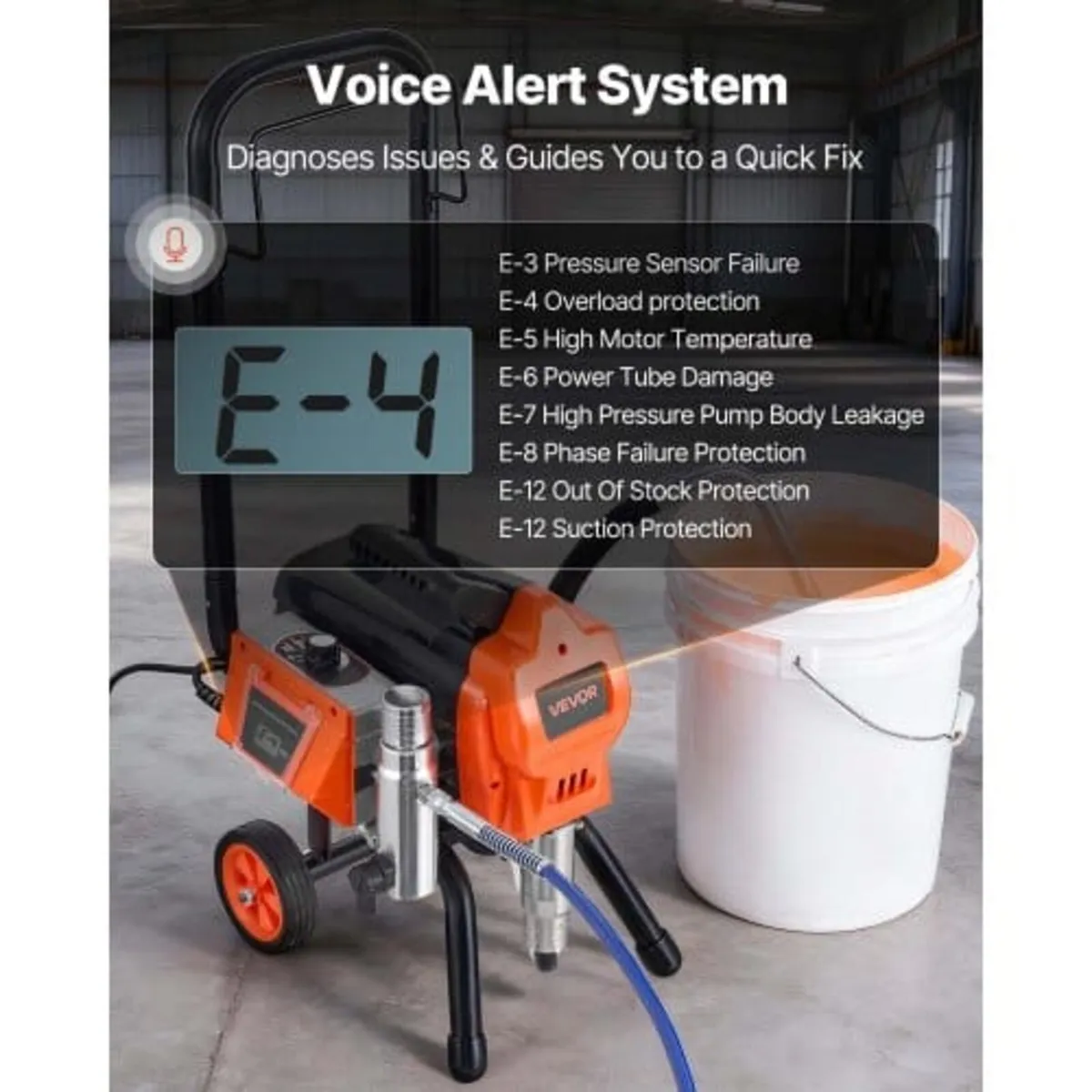 Stand Airless Paint Sprayer, 1500W, 3300PSI High P - Image 2