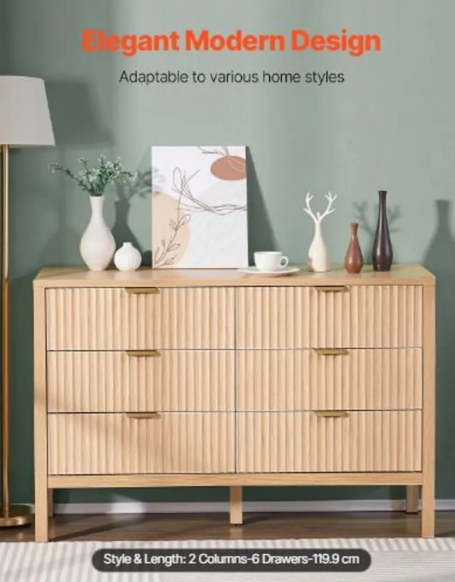 6 Fluted Drawer Dresser - Image 2