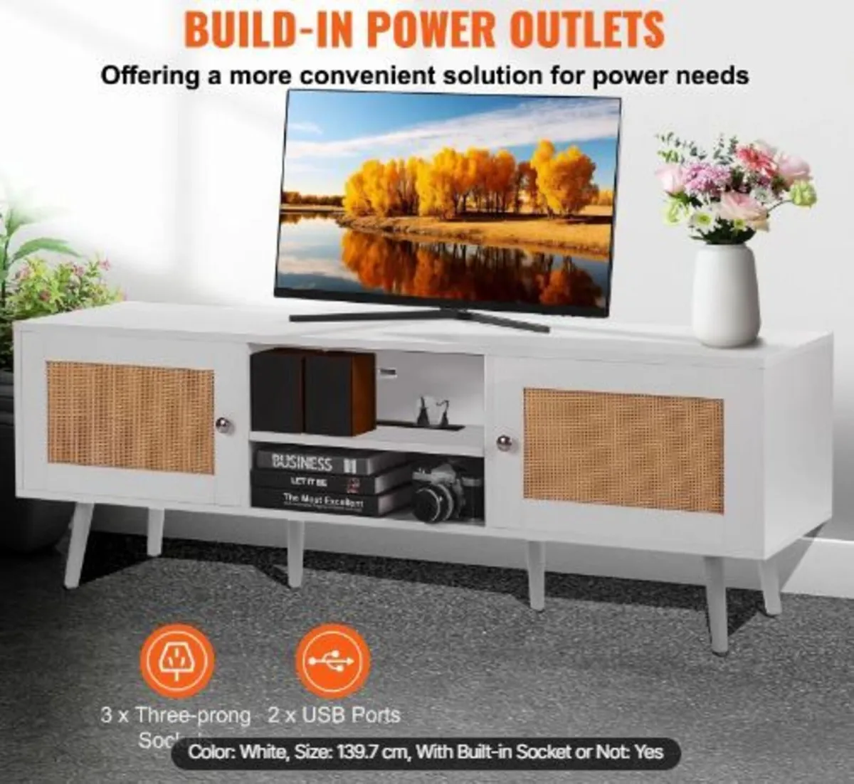 Rattan TV Stand for 65 inch TV - Image 3