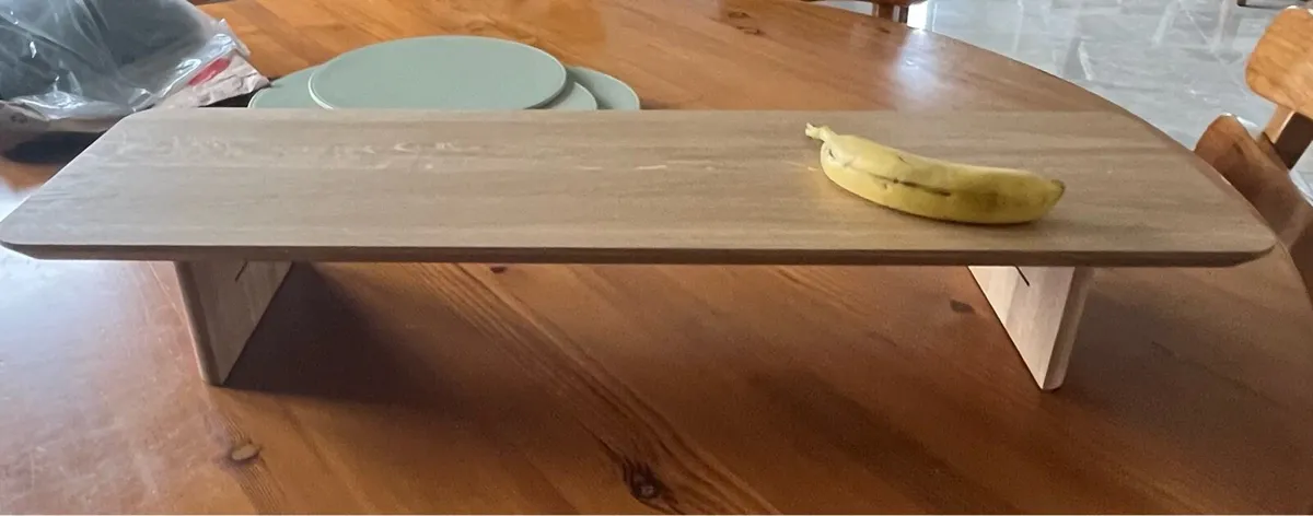 Solid Oak Homemade Desk Shelf / Monitor Stand - Image 1