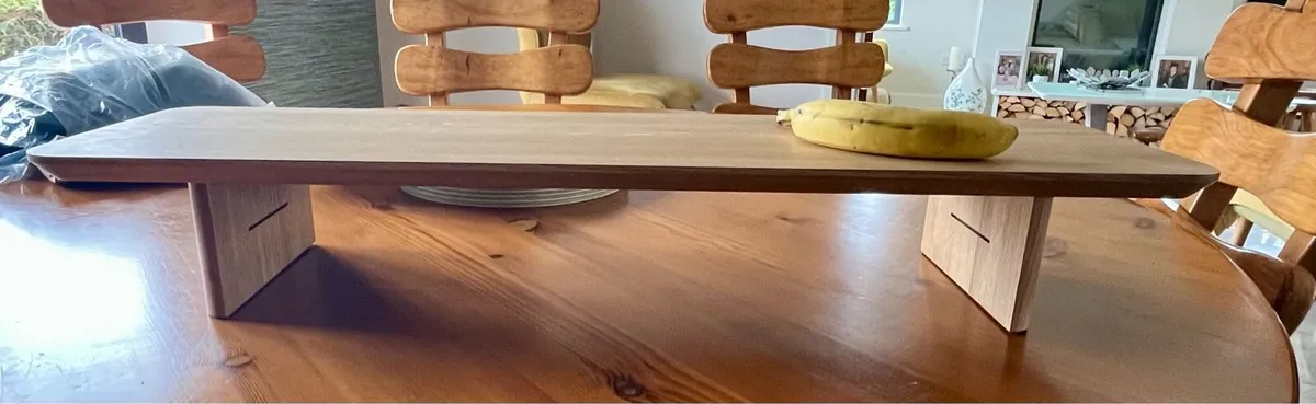 Solid Oak Homemade Desk Shelf / Monitor Stand - Image 2