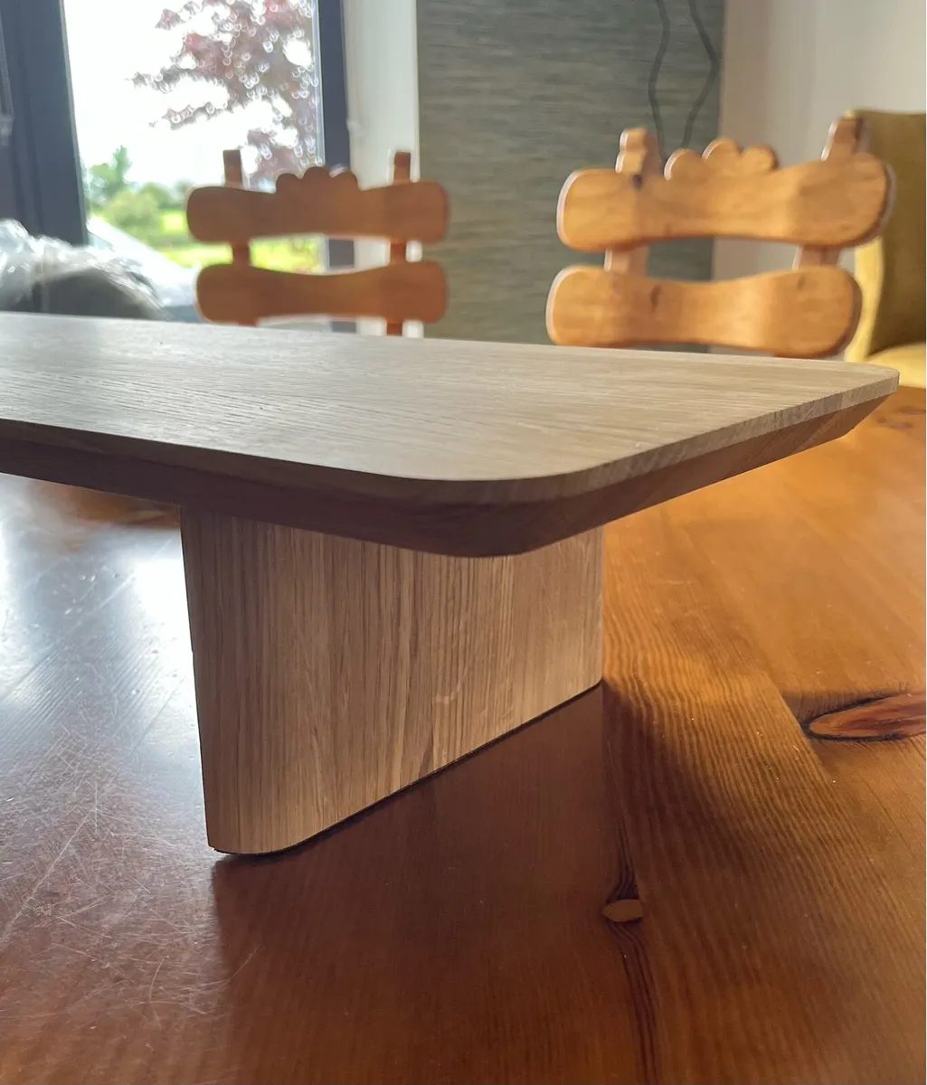Solid Oak Homemade Desk Shelf / Monitor Stand - Image 3