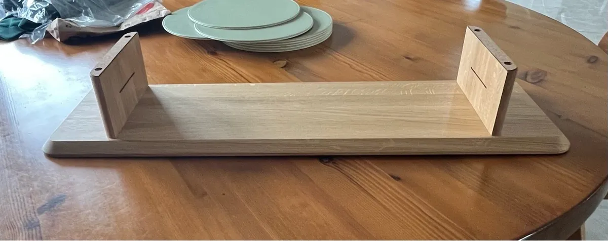 Solid Oak Homemade Desk Shelf / Monitor Stand - Image 4