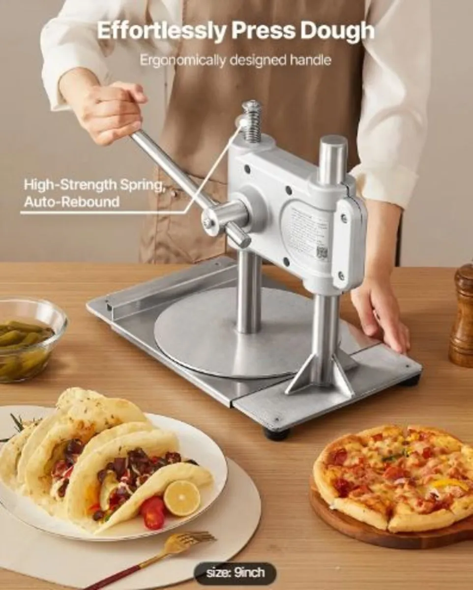 Manual Pizza Dough Press Machine, 9.5 inch - Image 2
