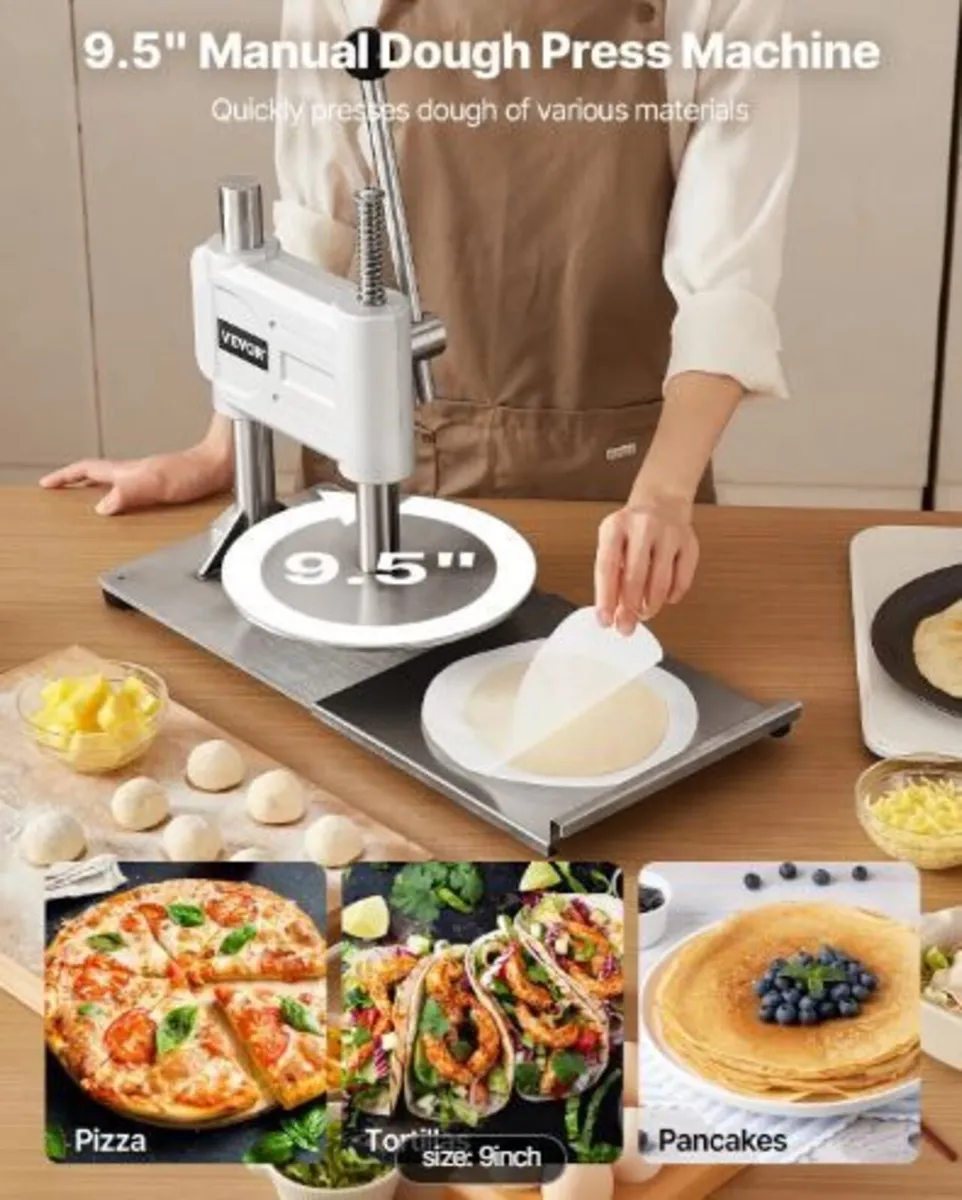 Manual Pizza Dough Press Machine, 9.5 inch - Image 3