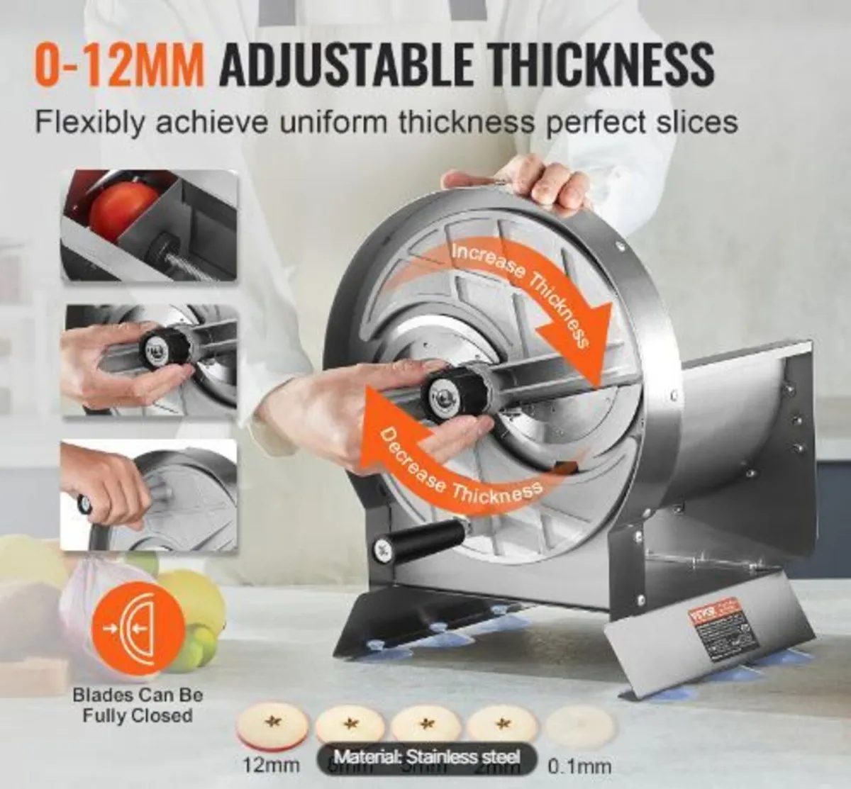 Manual Vegetable Fruit Slicer, 0-0.5"/0-12mm - Image 3