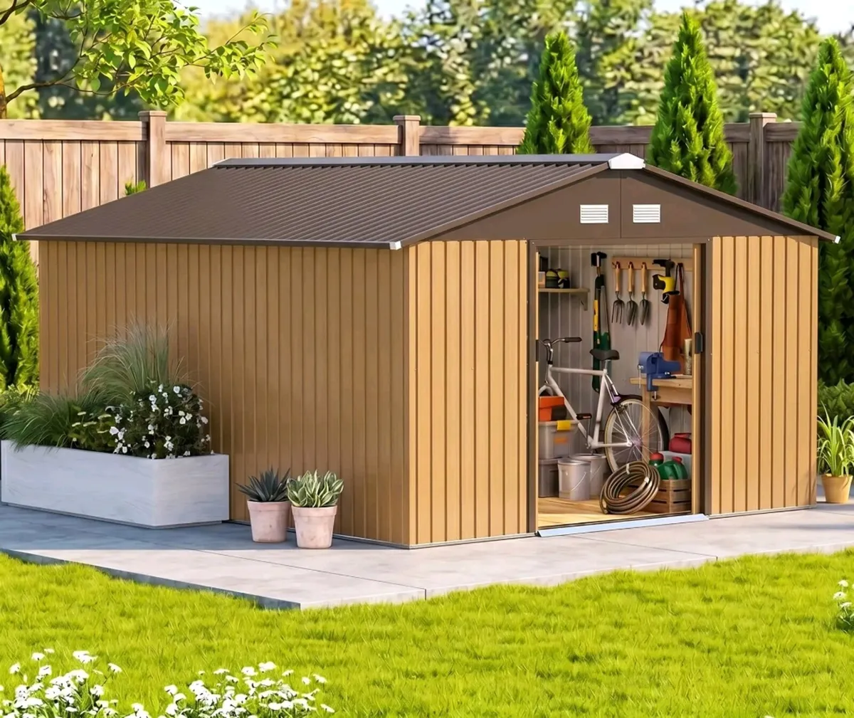 FREE SHIPPING 13x11Ft Metal Garden Shed - Image 2