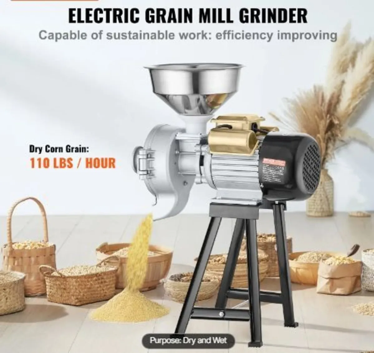 Electric Grain Mill Grinder, 3000W - Image 3