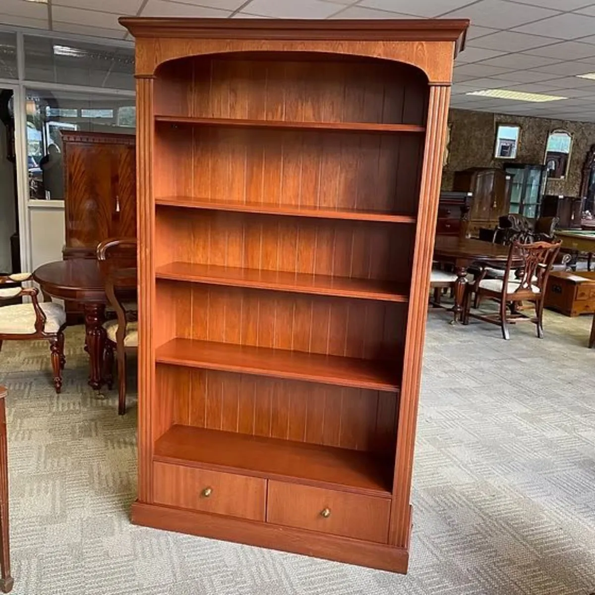 Beautiful large open bookcase with five shelves &