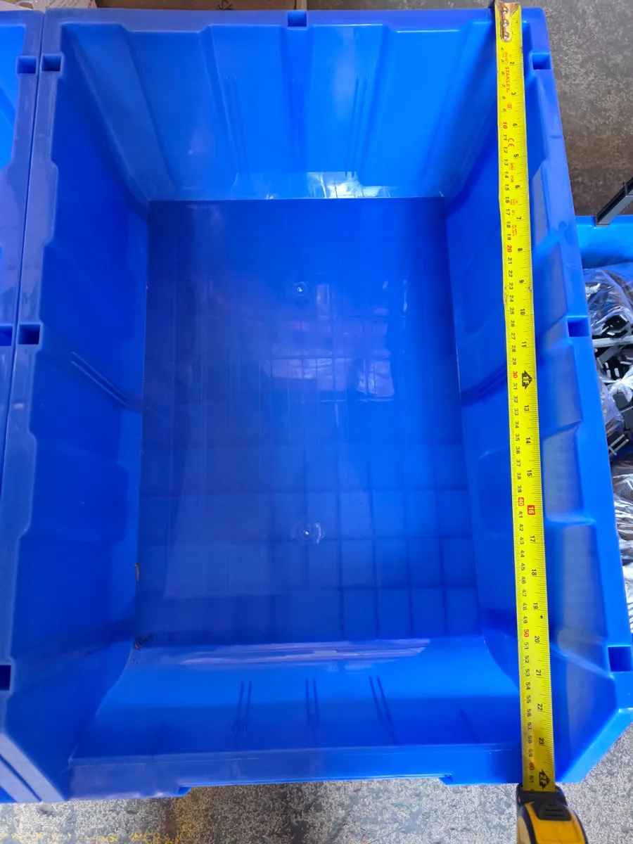 Large Heavy-Duty Blue Stackable Parts Storage Bins - Image 2