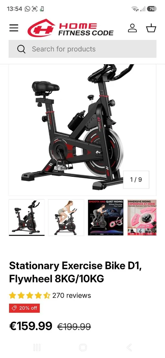 Stationary Exercise Bike, Flywheel 8KG/10KG - Image 1