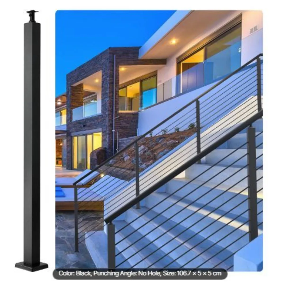 Cable Rail Post, 106.7 x 5 x 5 cm - Image 1