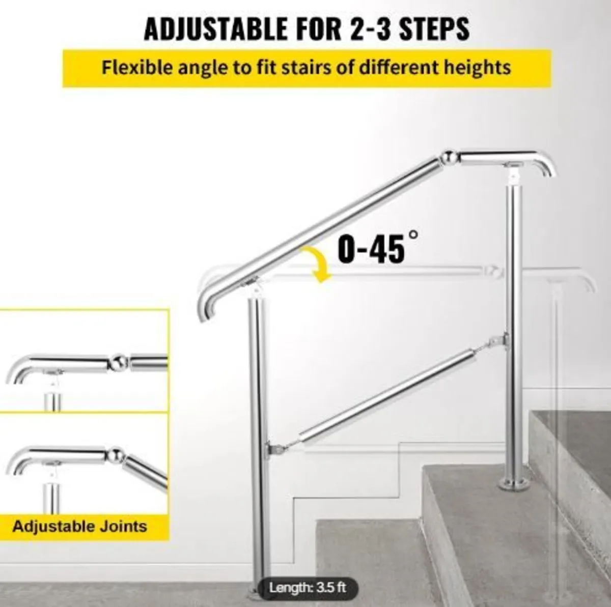 3 Step Railing Stainless Steel Transitional - Image 2